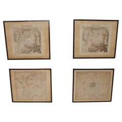 Set of 4 Antique Geographical Maps French-German War 1870-71