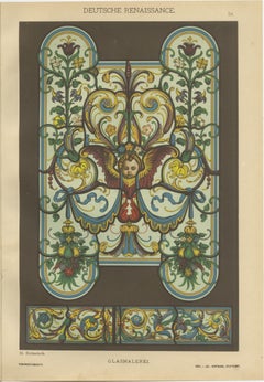 Set of 4 Antique German Renaissance Design Prints by H. Dolmetsch, c.1887