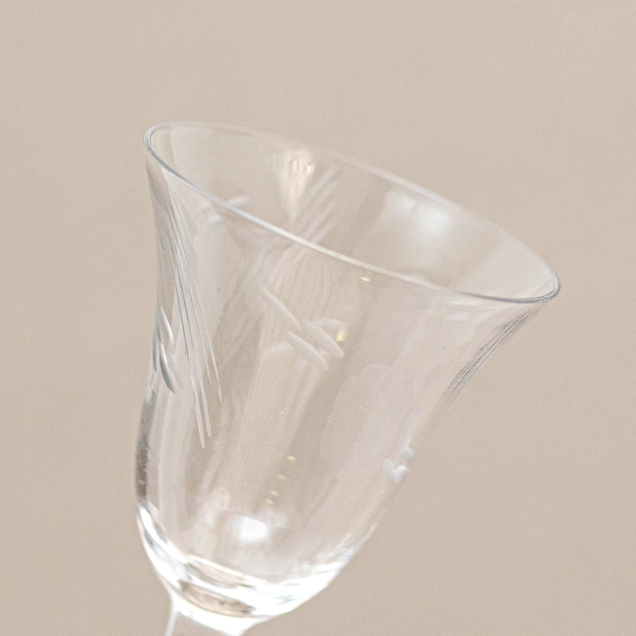 Juego de 4 copas de vino antiguas de cristal, hacia 1940 Francés