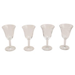 Set of 4 Antique Glass Wine Cups, circa 1940