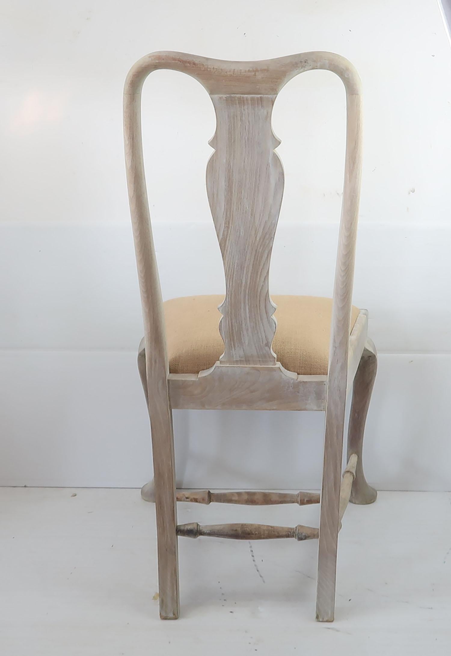 Set of 4 Antique Gustavian Style Bleached Mahogany Urn Back Dining Chairs In Good Condition In St Annes, Lancashire