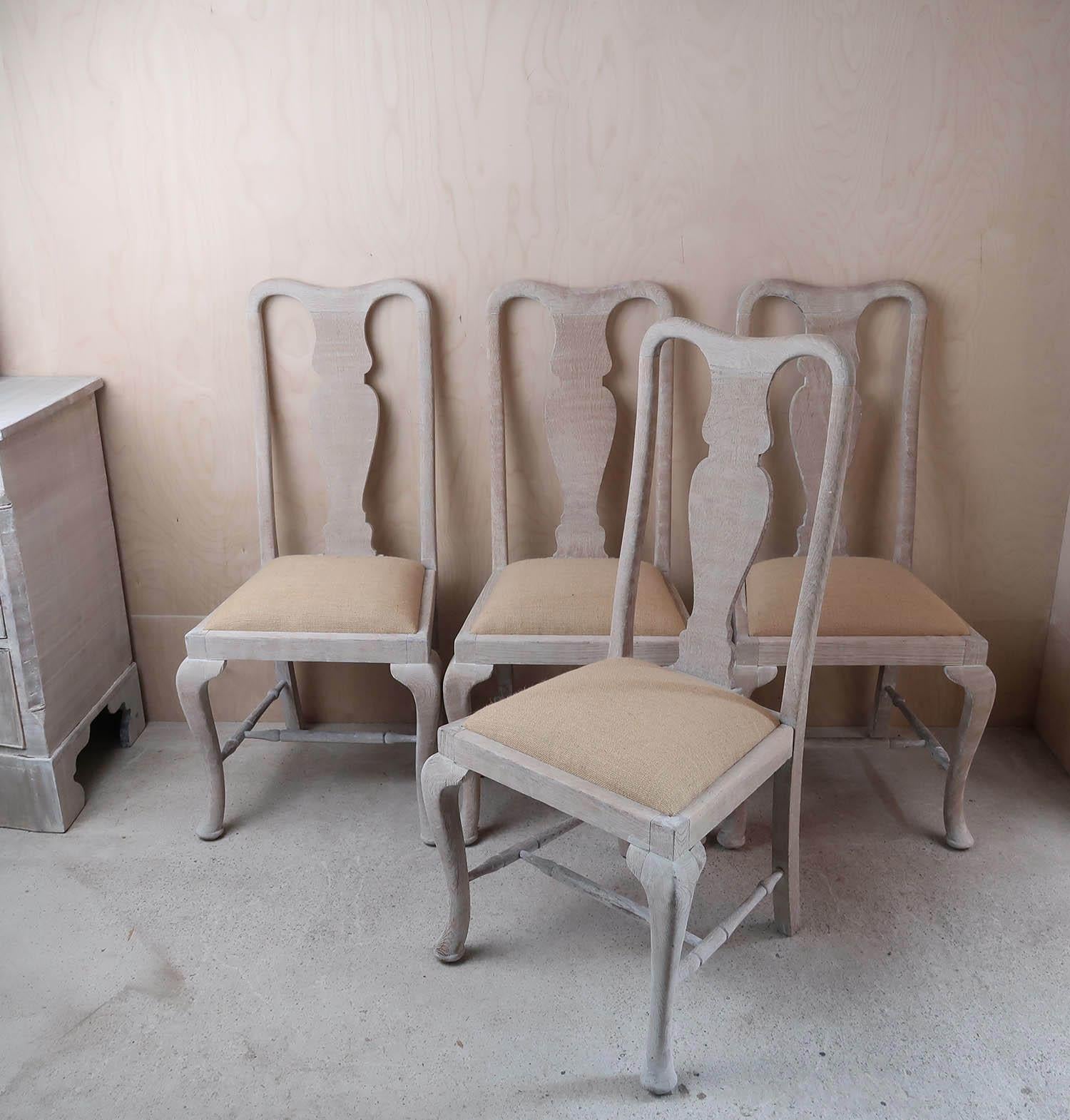  Set of 4 Antique Gustavian Style Urn Back Dining Chairs. C.1920 In Good Condition In St Annes, Lancashire