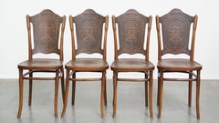 Set of 4 antique Jacob and Josef Kohn chairs from the early 20th century