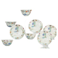 Set of 4 Antique Japanese Meiji Period of Chawan Tea Bowls Porcelain Eggshell