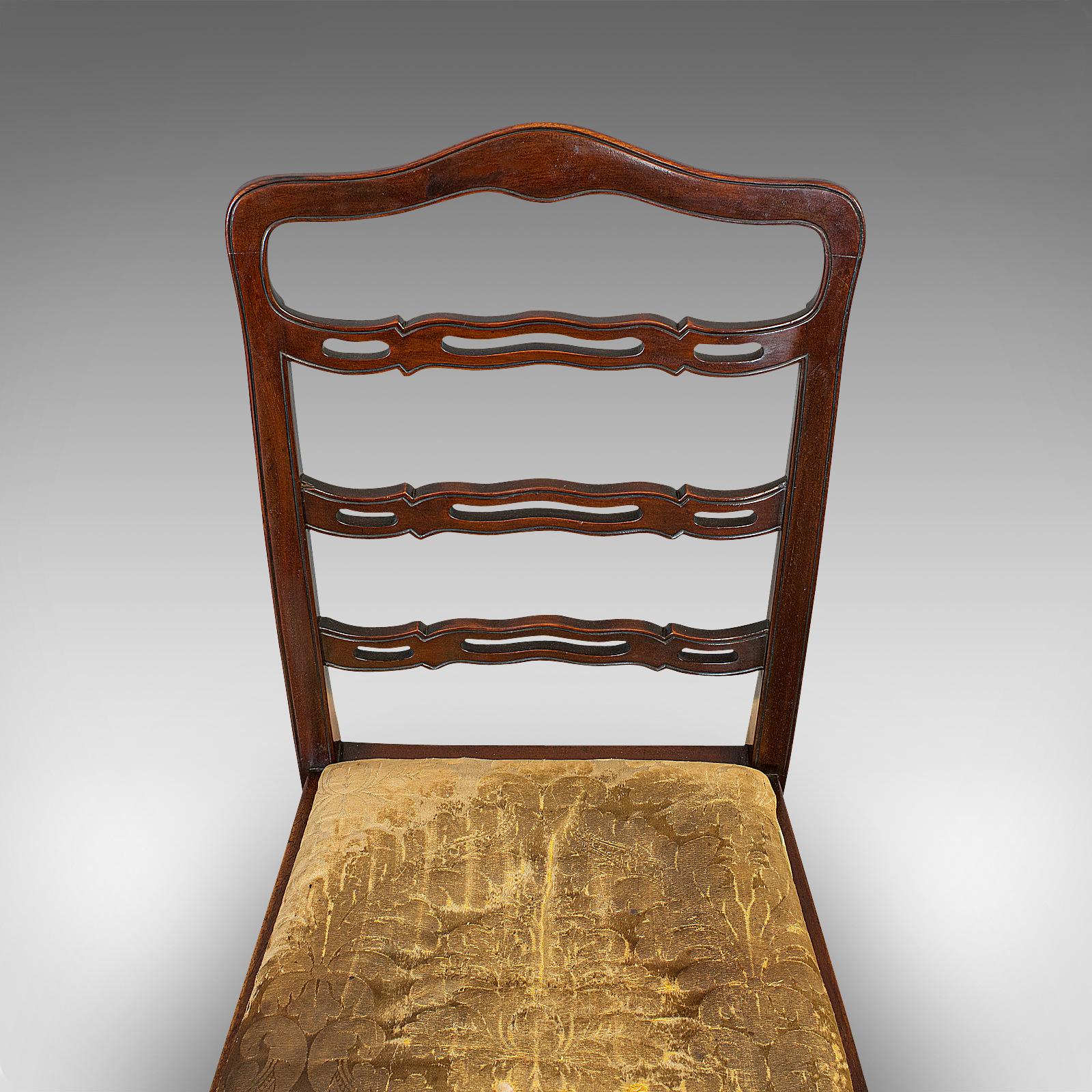 Satz von 4 antiken Stühlen mit Leiterrückenlehne, irisch, Mahagoni, Esszimmerstuhl, viktorianisch im Angebot 4