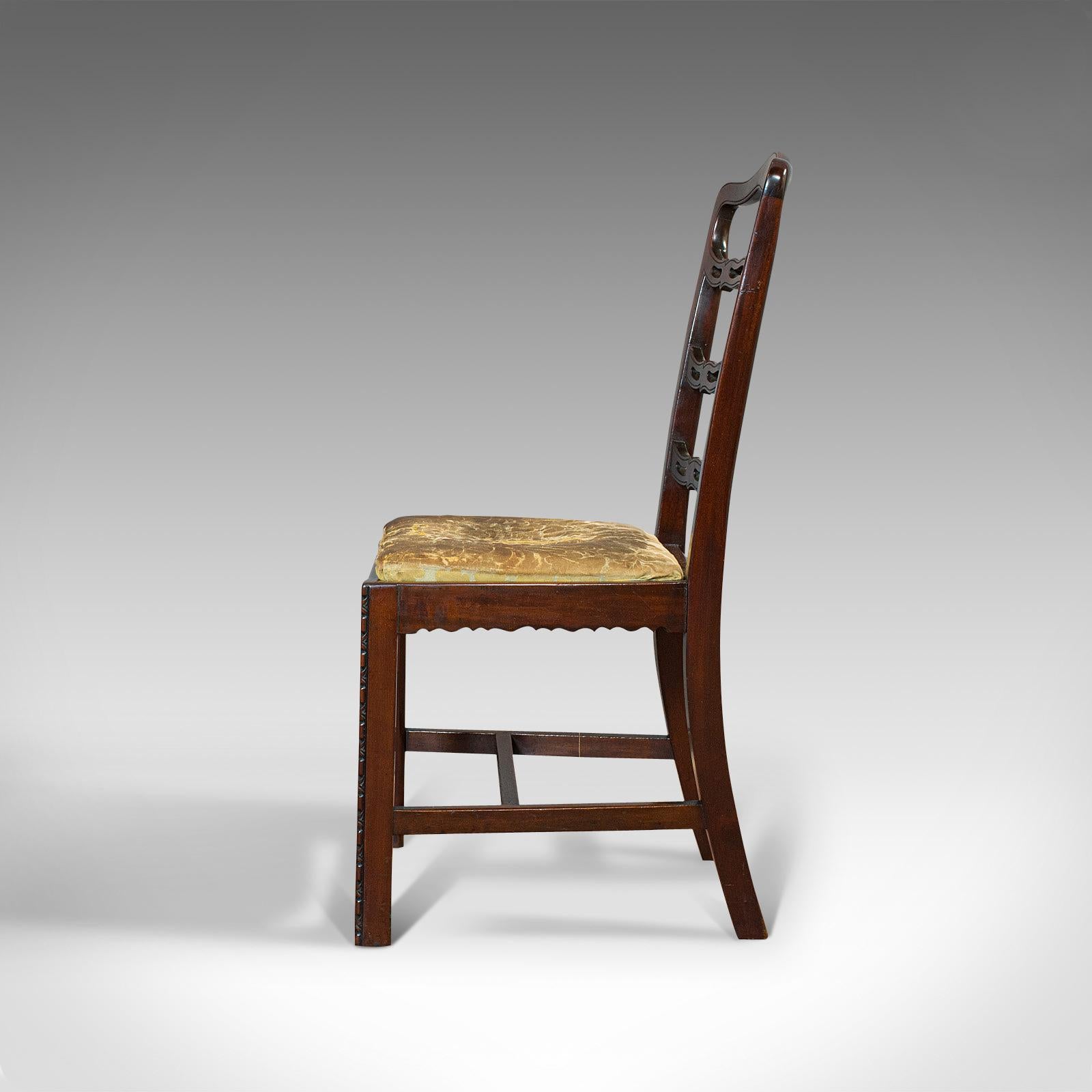 Satz von 4 antiken Stühlen mit Leiterrückenlehne, irisch, Mahagoni, Esszimmerstuhl, viktorianisch (19. Jahrhundert) im Angebot