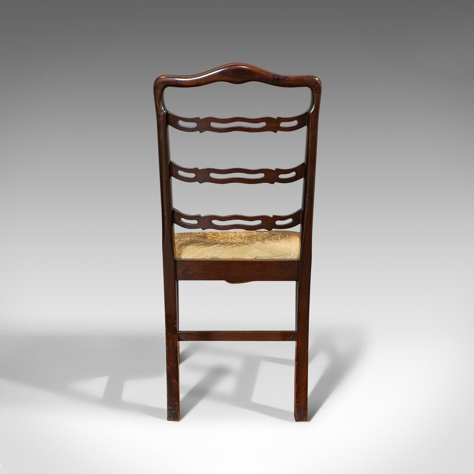 Satz von 4 antiken Stühlen mit Leiterrückenlehne, irisch, Mahagoni, Esszimmerstuhl, viktorianisch im Angebot 1