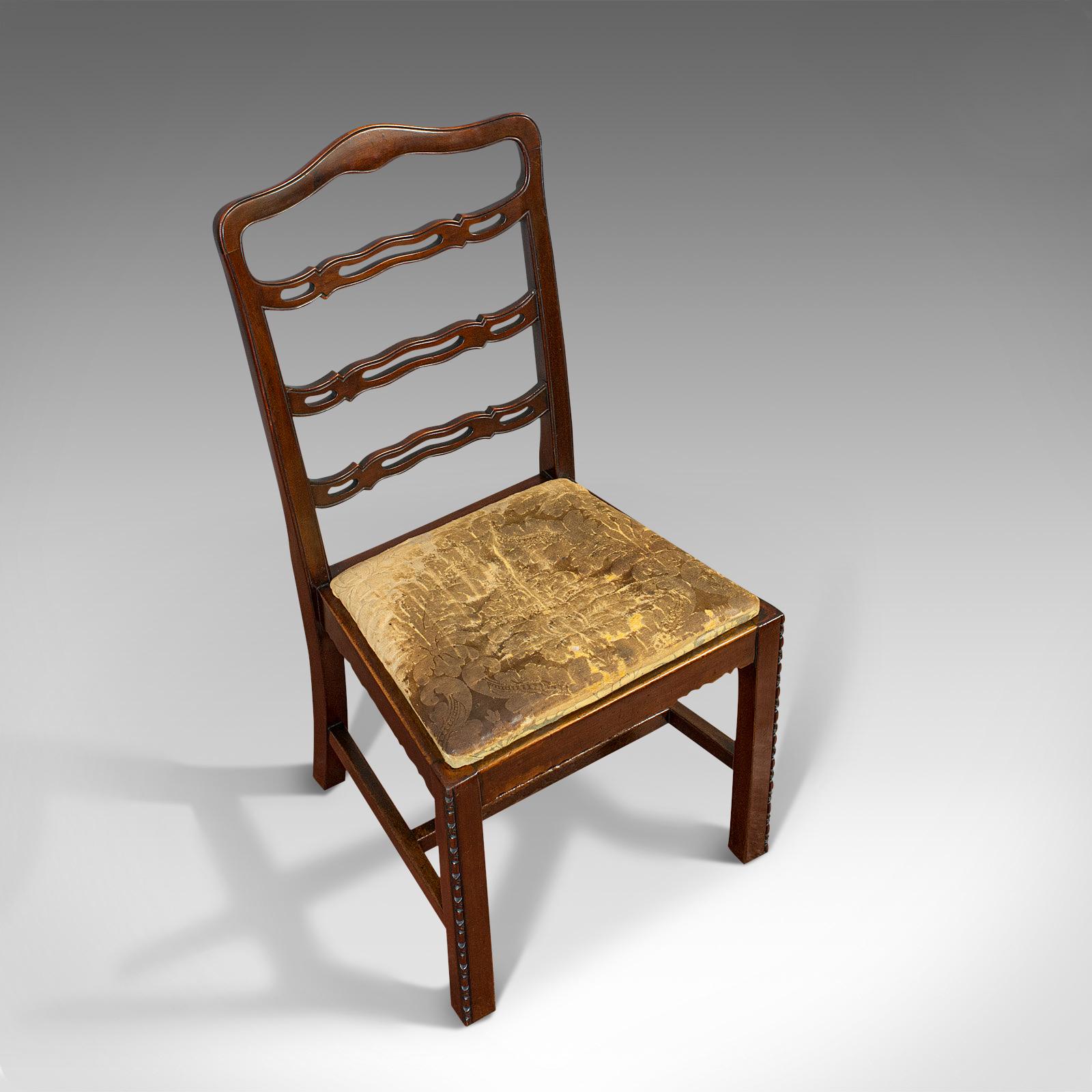 Satz von 4 antiken Stühlen mit Leiterrückenlehne, irisch, Mahagoni, Esszimmerstuhl, viktorianisch im Angebot 2