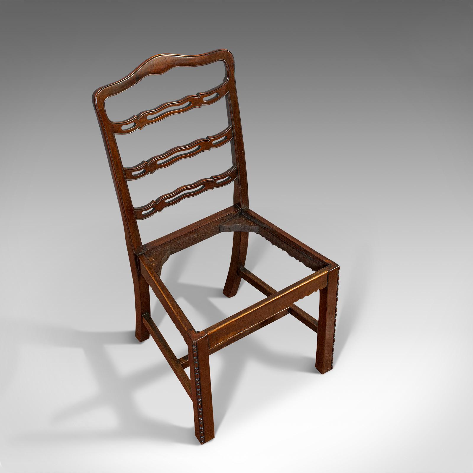 Satz von 4 antiken Stühlen mit Leiterrückenlehne, irisch, Mahagoni, Esszimmerstuhl, viktorianisch im Angebot 3