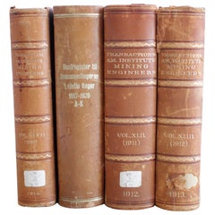 Set of 4 Antique Leather Bound Engineering Books, circa 1912