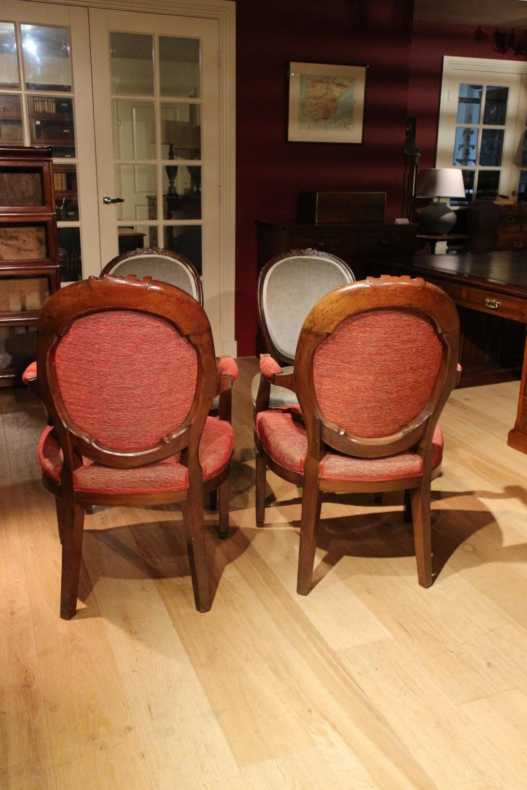 Set of 4 antique mahogany dining room chairs Louis Seize 1780-1810 For Sale 5