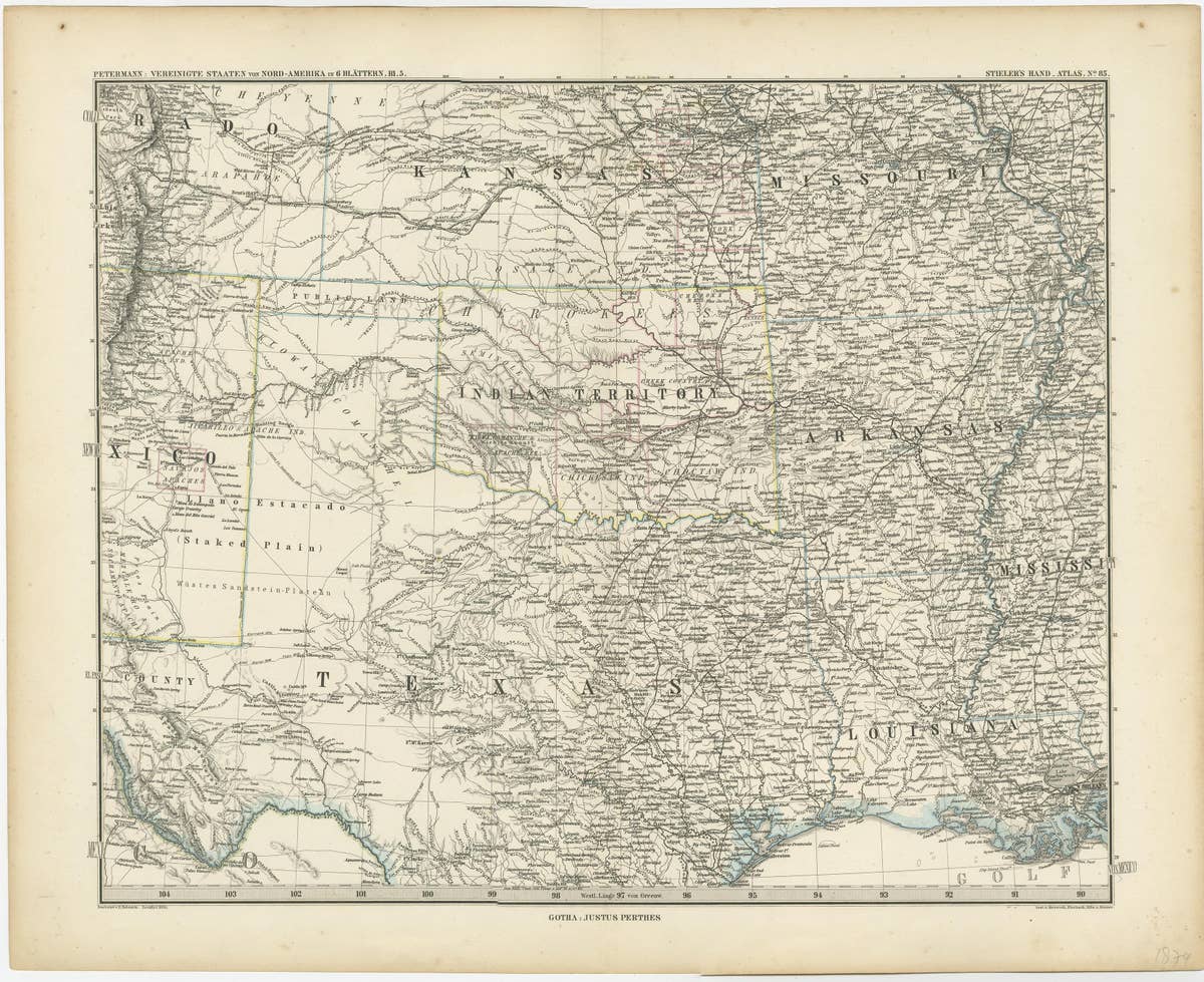 Set of 4 Antique Maps of part of the United States of America, c.1874