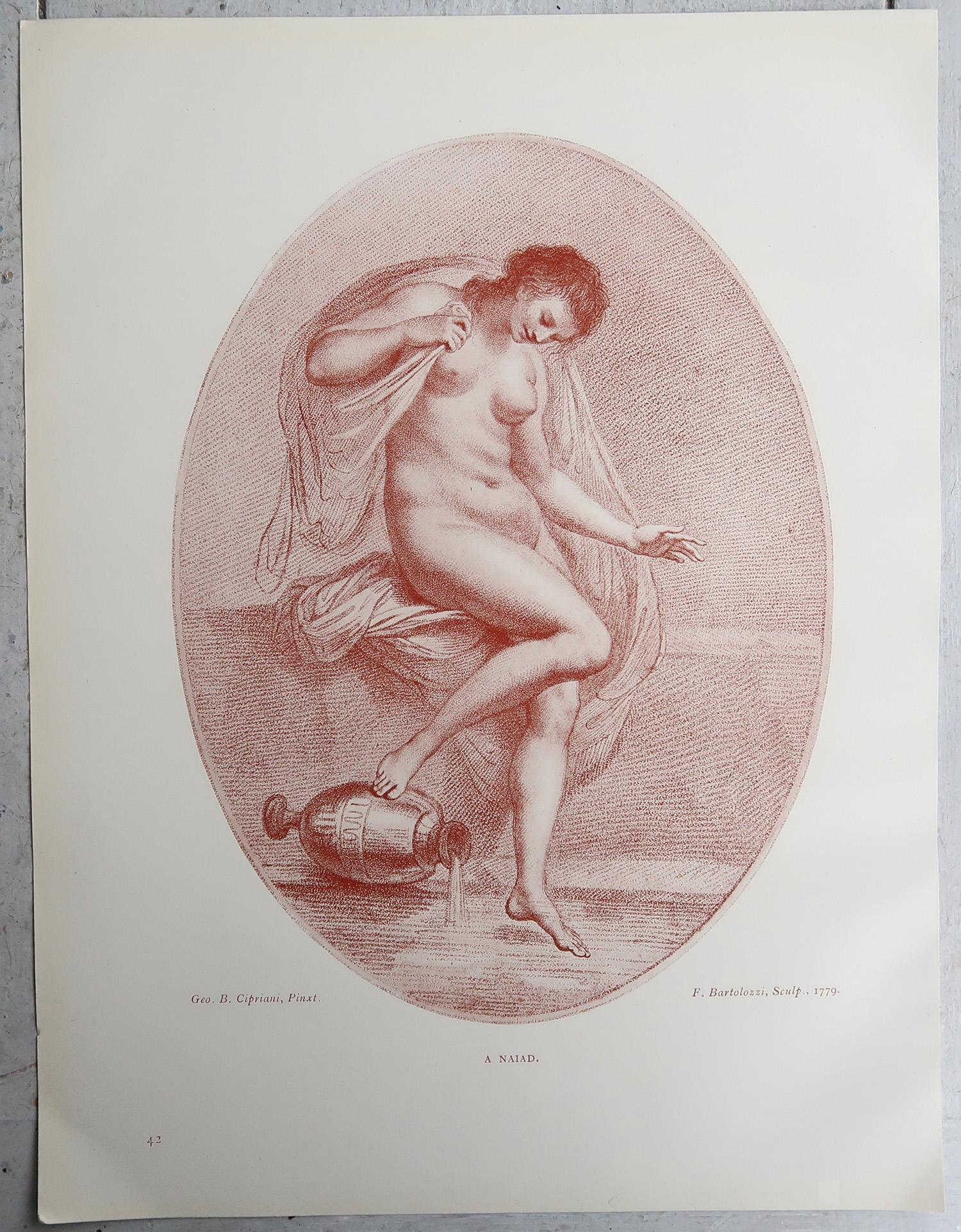 Neoclassical Set of 4 Antique Neo-Classical Bartolozzi Prints. 1907 For Sale