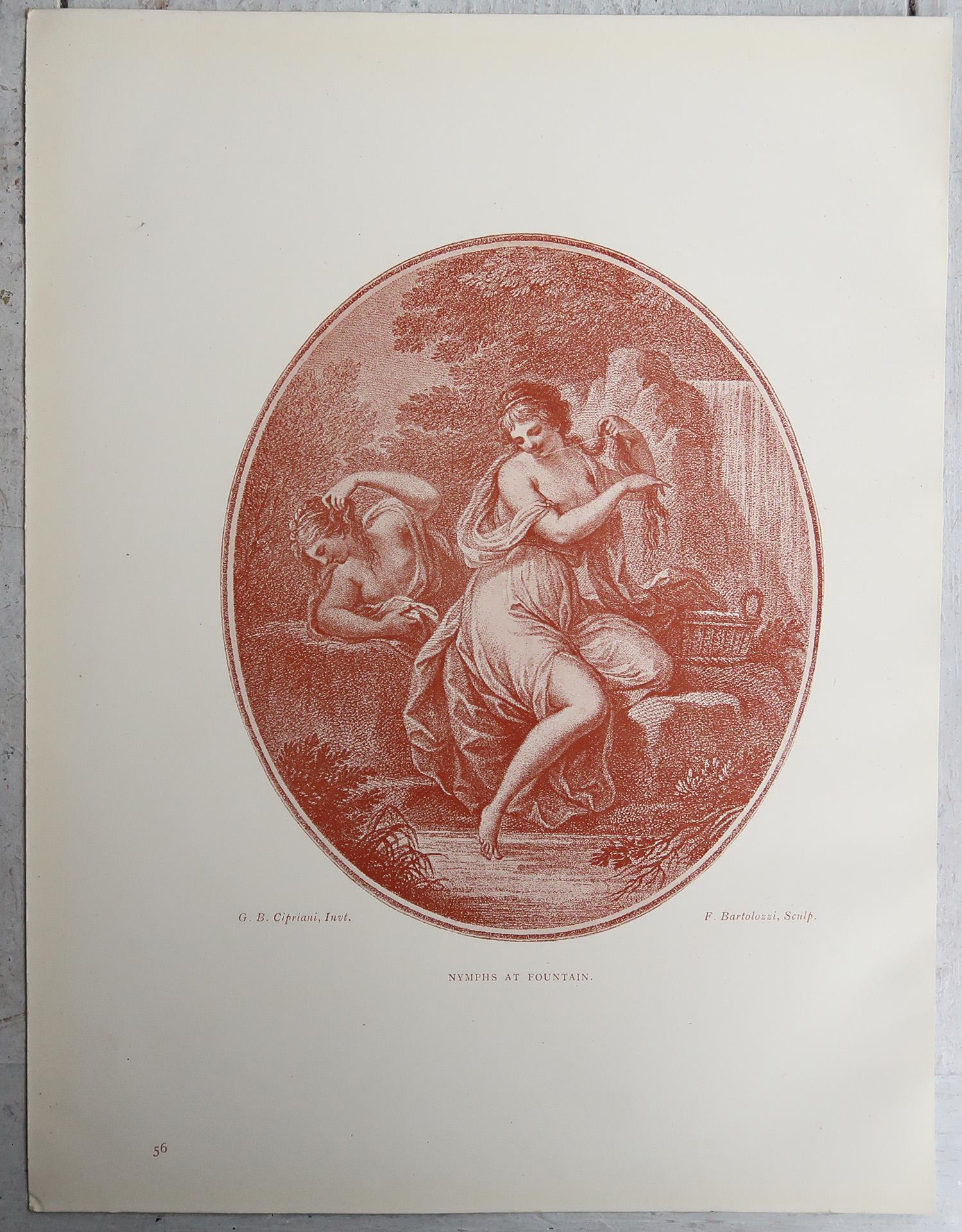 English Set of 4 Antique Neo-Classical Bartolozzi Prints. 1907 For Sale