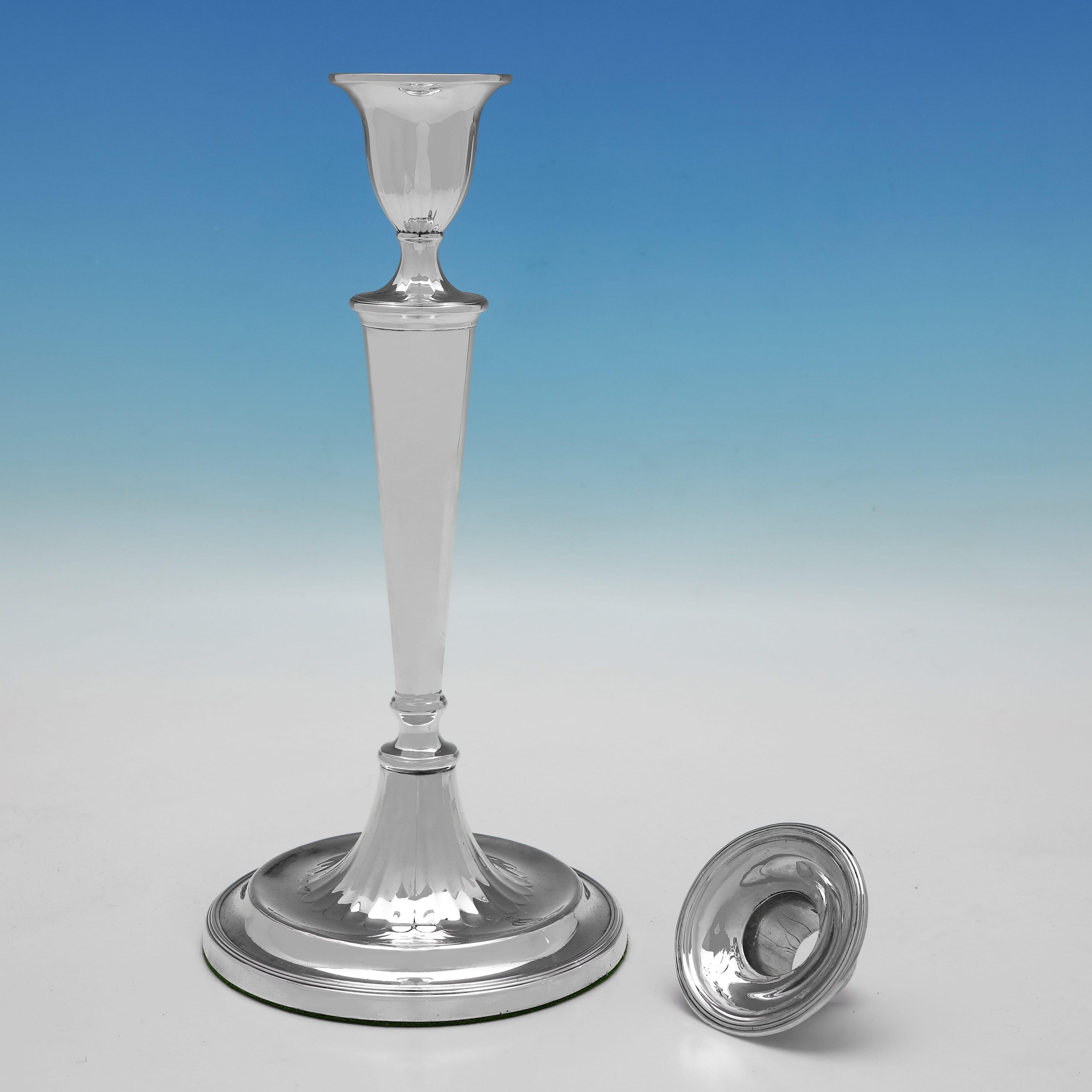 Neoclassical Set of 4 antique neoclassical sterling silver candlesticks - Sheffield 1786 For Sale