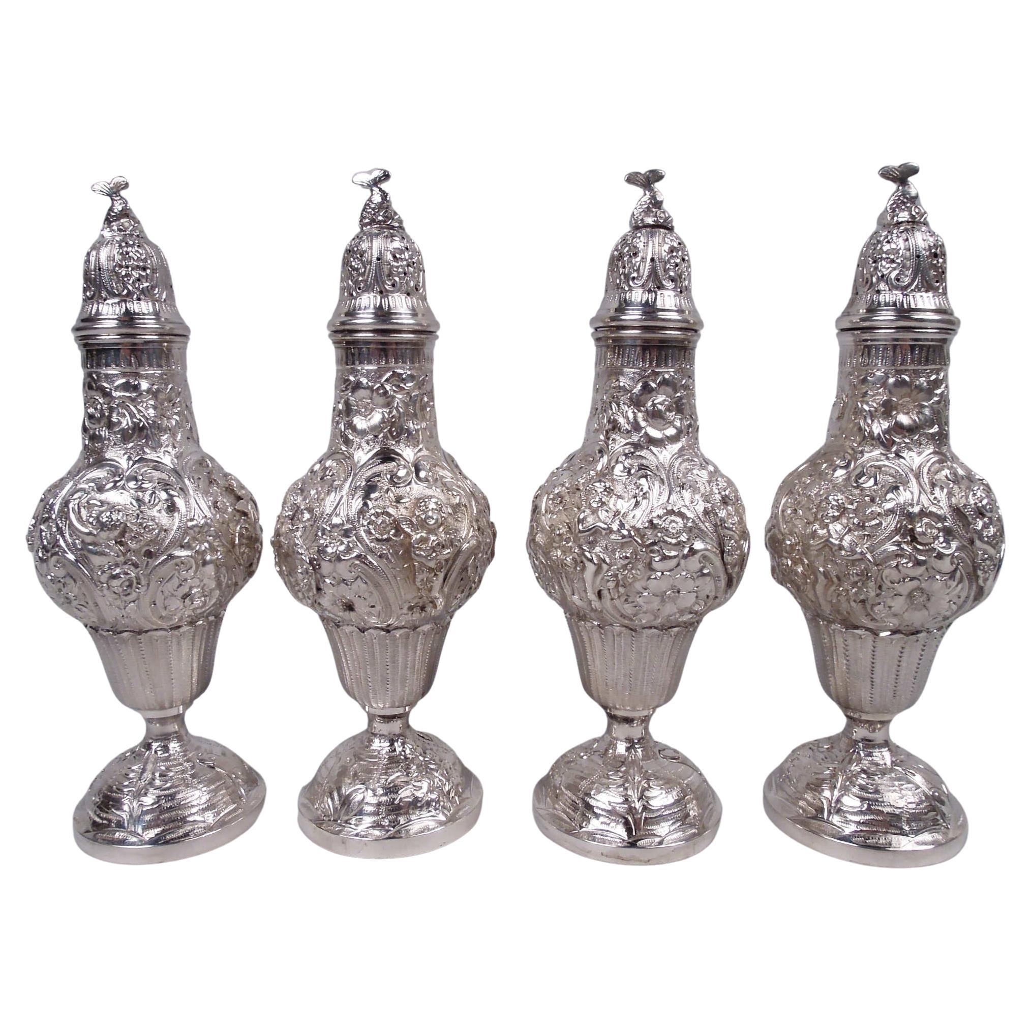 Set of 4 Antique Neresheimer German Rococo Silver Sugar Shakers For ...