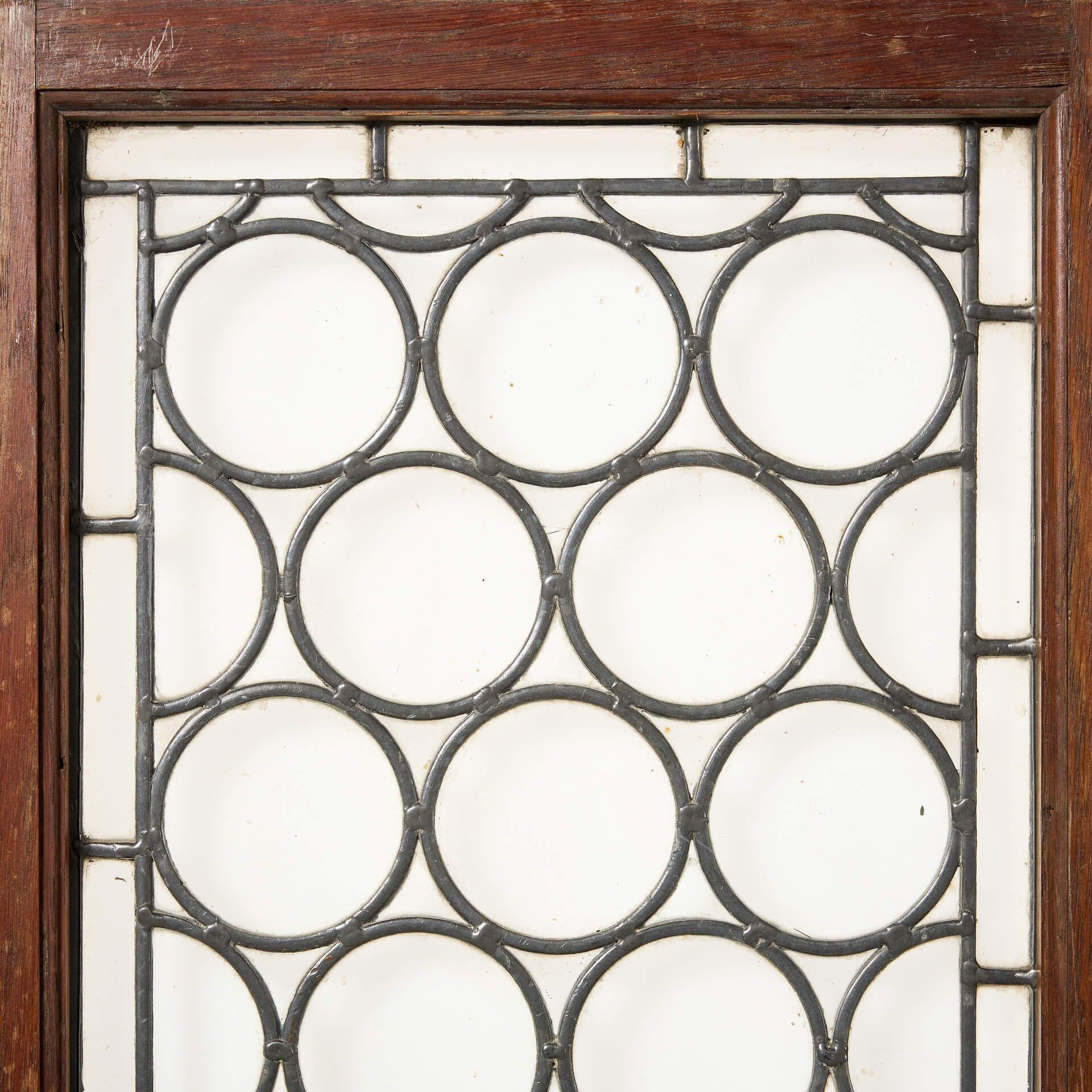 Juego de 4 Ventanas Acristaladas de Roble Antiguo Inglés en venta