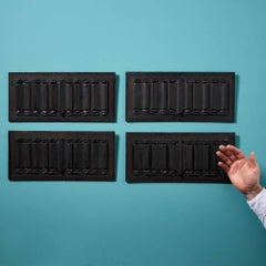 Juego de 4 colgadores tallados en Linenfold de Roble Antiguo