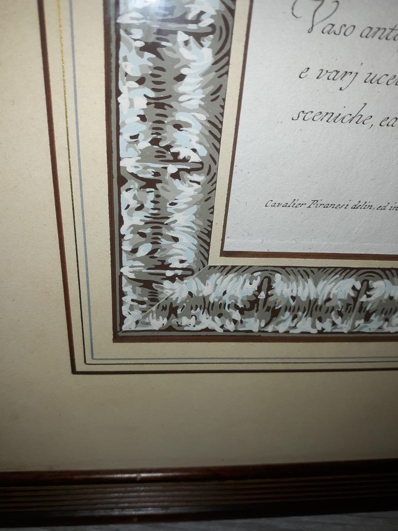 Glass Set of 4 Antique Piranesi Classical Inn Engraving Prints 1810 For Sale