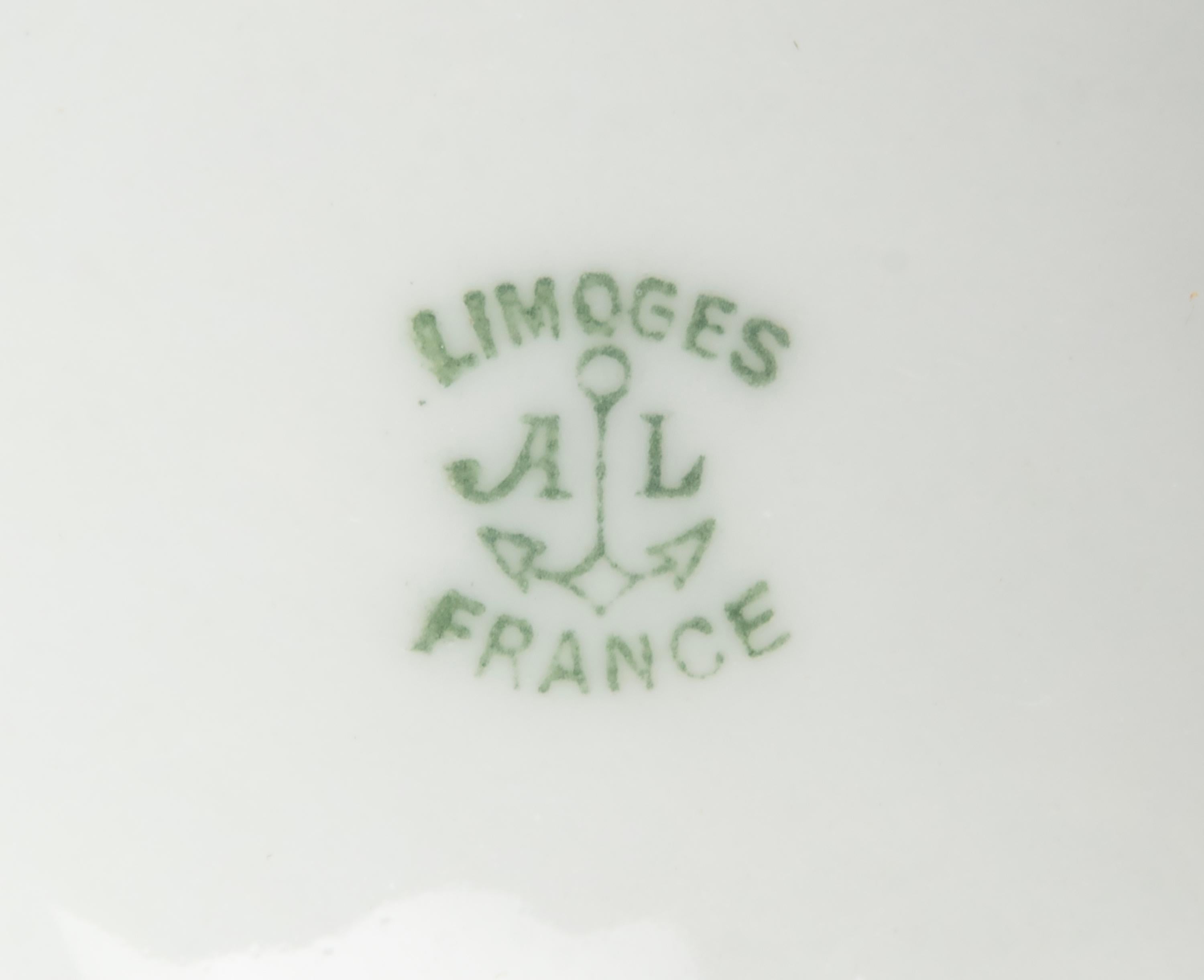 Set of 4 Antique Porcelain Oyster Plates Made by Limoges A. Lanternier 7