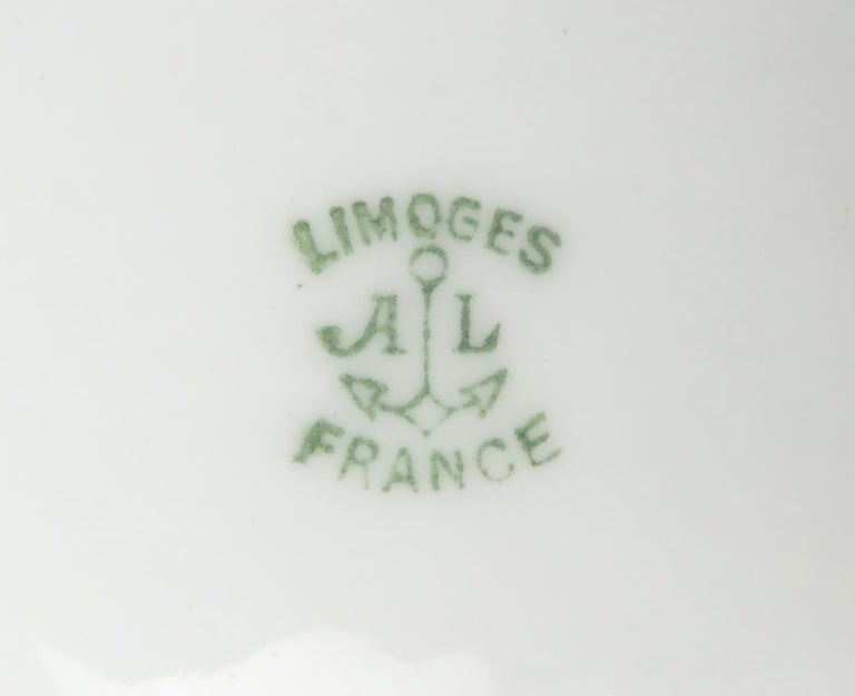 Set of 4 Antique Porcelain Oyster Plates Made by Limoges A. Lanternier For Sale 7