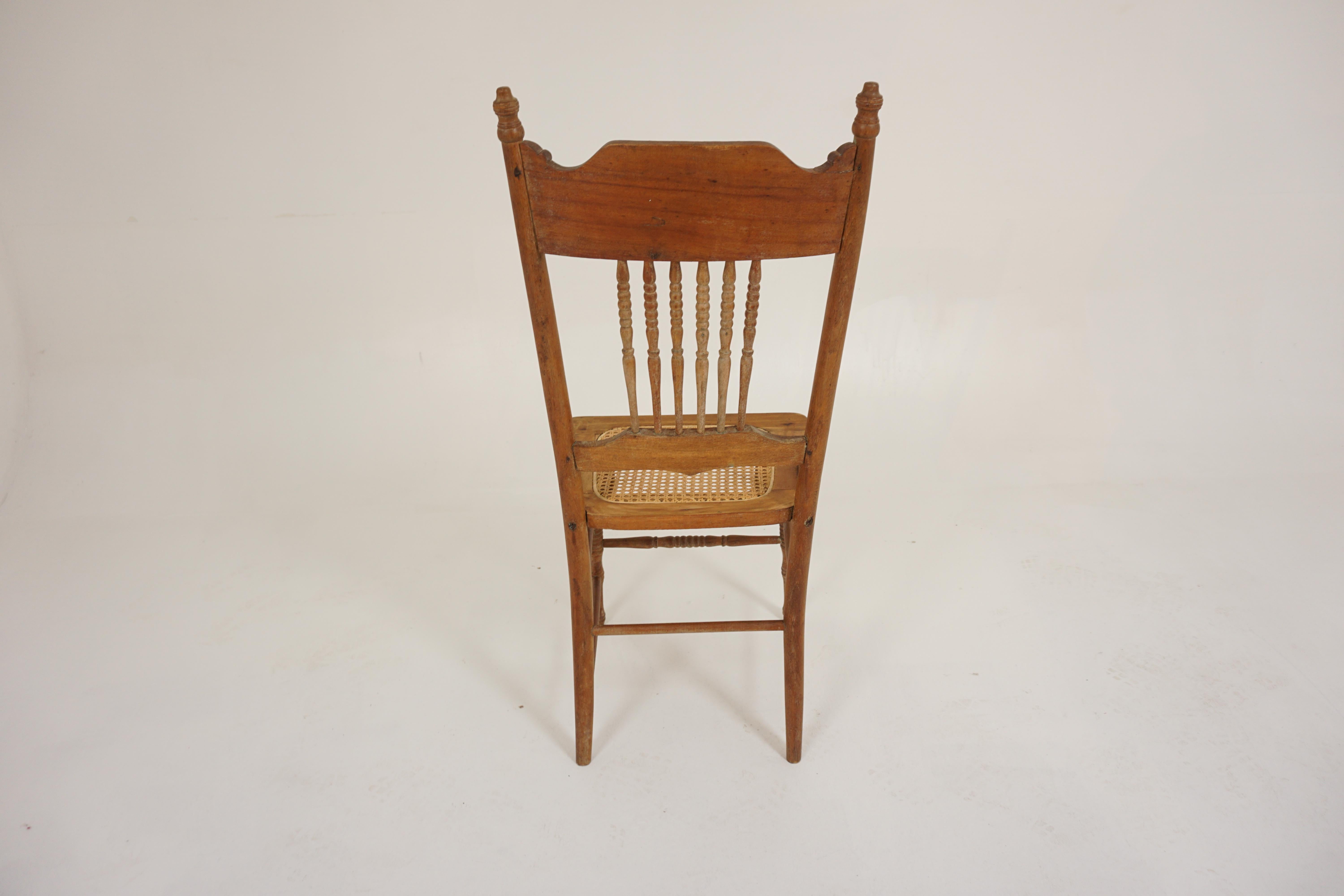 Set of 4 Antique Pressed Back Kitchen Chairs, American 1900, B2908 2