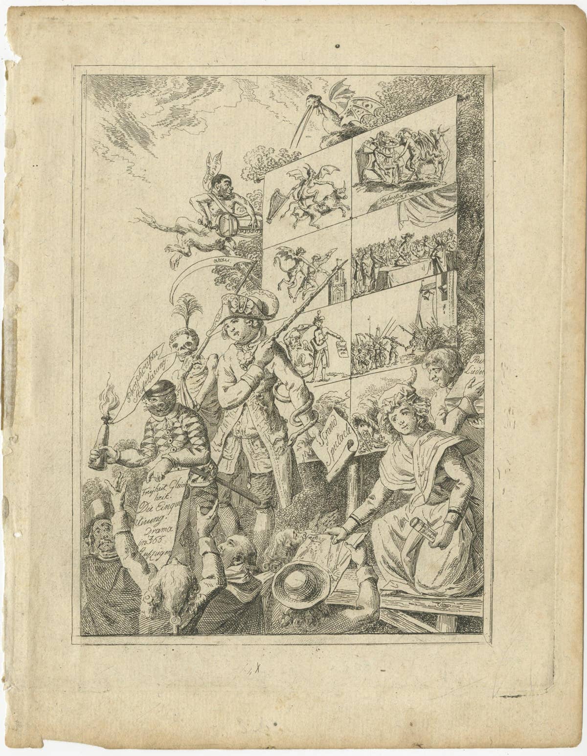 Set of 4 Antique Prints Illustrating the Political Climate in Switzerland '1800'
