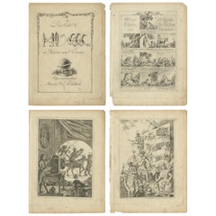 Set of 4 Antique Prints Illustrating the Political Climate in Switzerland '1800'