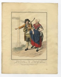 Set of 4 Antique Prints of Dutch Costumes by Maaskamp '1805', view 2