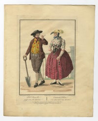 Set of 4 Antique Prints of Dutch Costumes by Maaskamp '1805', view 5