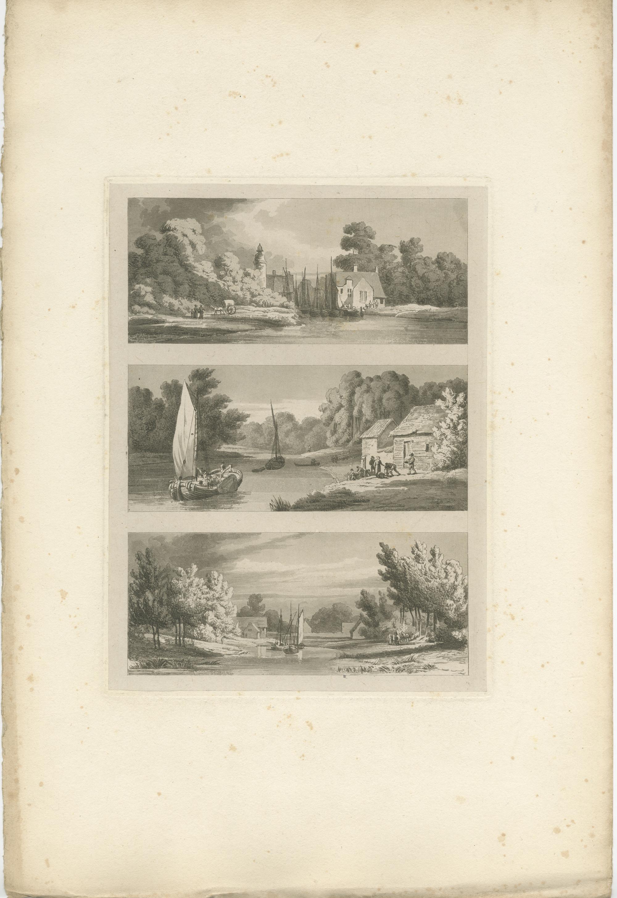 Set of 4 Antique Prints of Flanders and Holland, circa 1820 In Good Condition For Sale In Langweer, NL