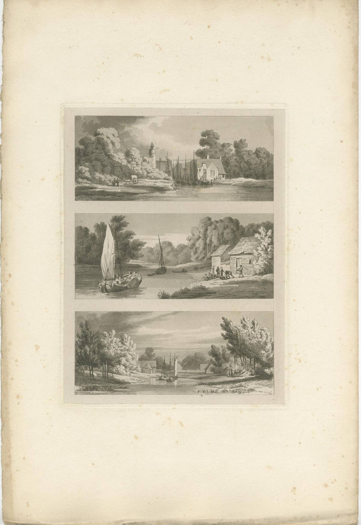 Set of 4 Antique Prints of Flanders and Holland, circa 1820