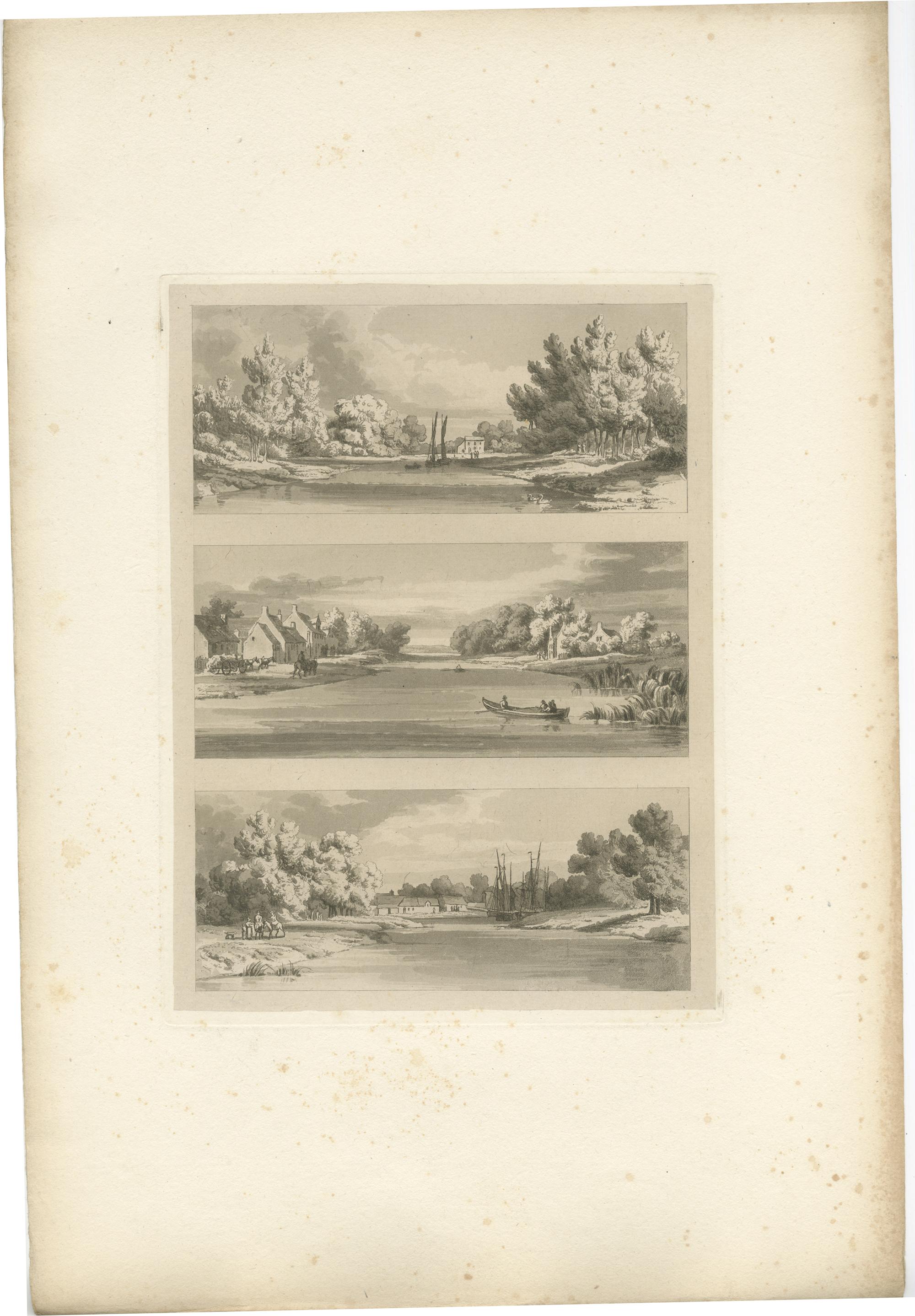 19th Century Set of 4 Antique Prints of Flanders and Holland, circa 1820 For Sale