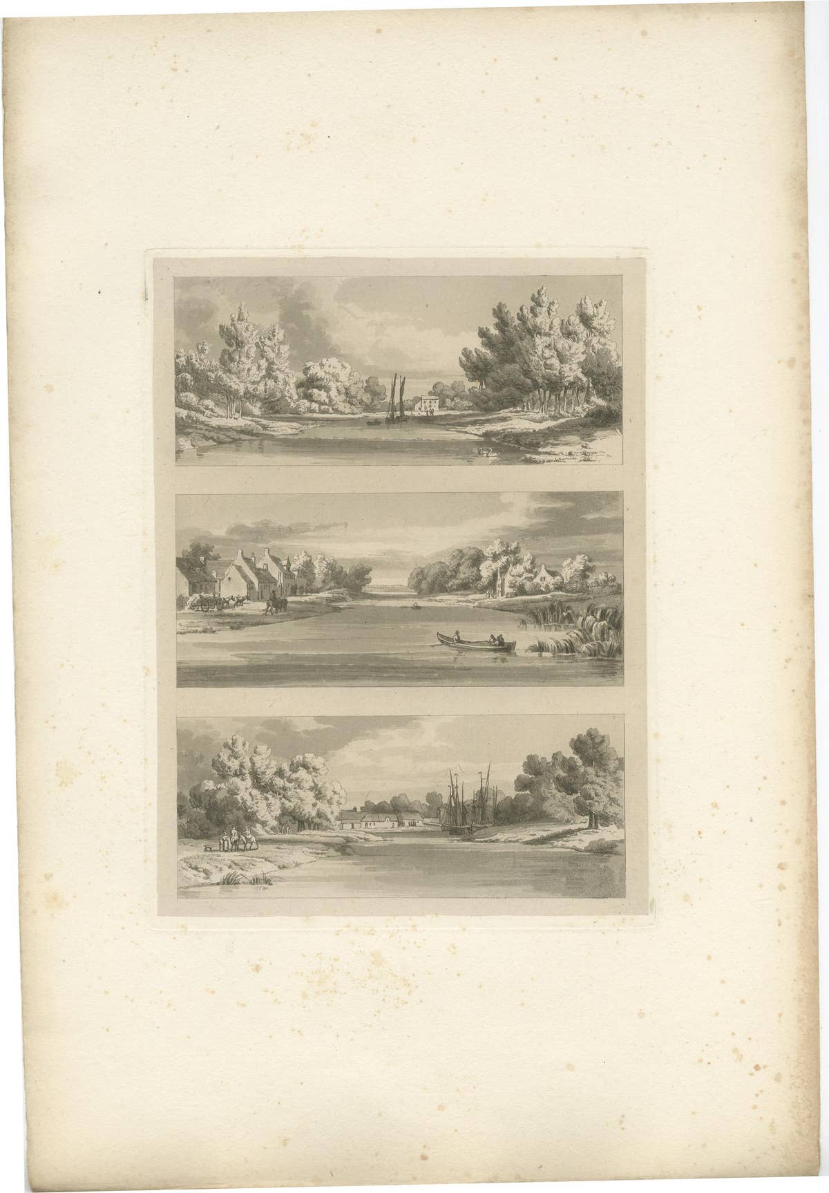 Set of 4 Antique Prints of Flanders and Holland, circa 1820