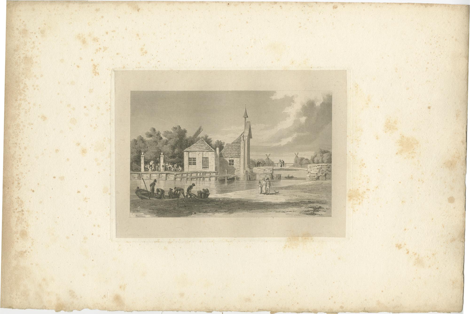 XIXe siècle Ensemble de 4 estampes anciennes des Flandres et de la Hollande (vers 1820) en vente