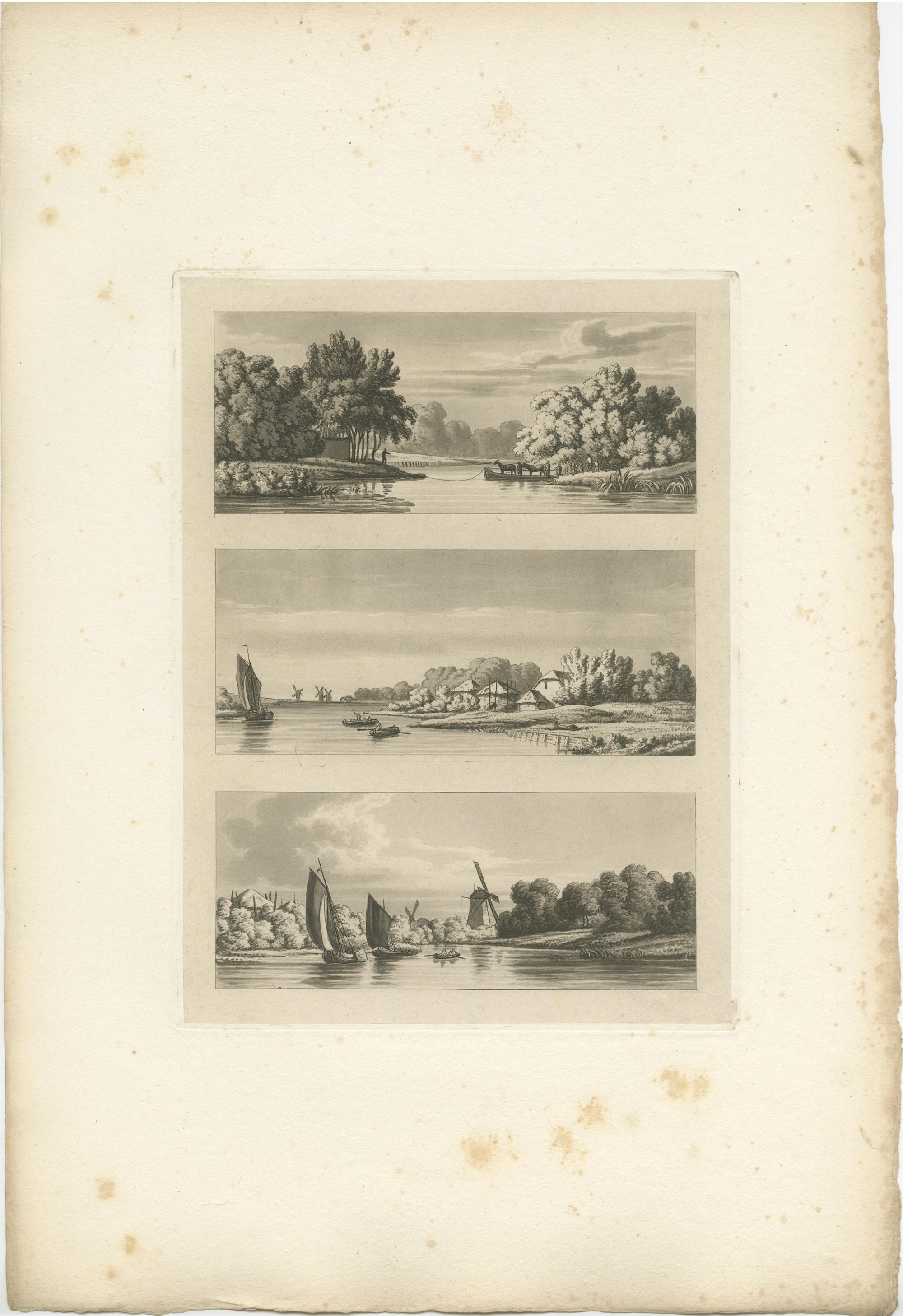 Paper Set of 4 Antique Prints of Flanders and Holland, circa 1820 For Sale