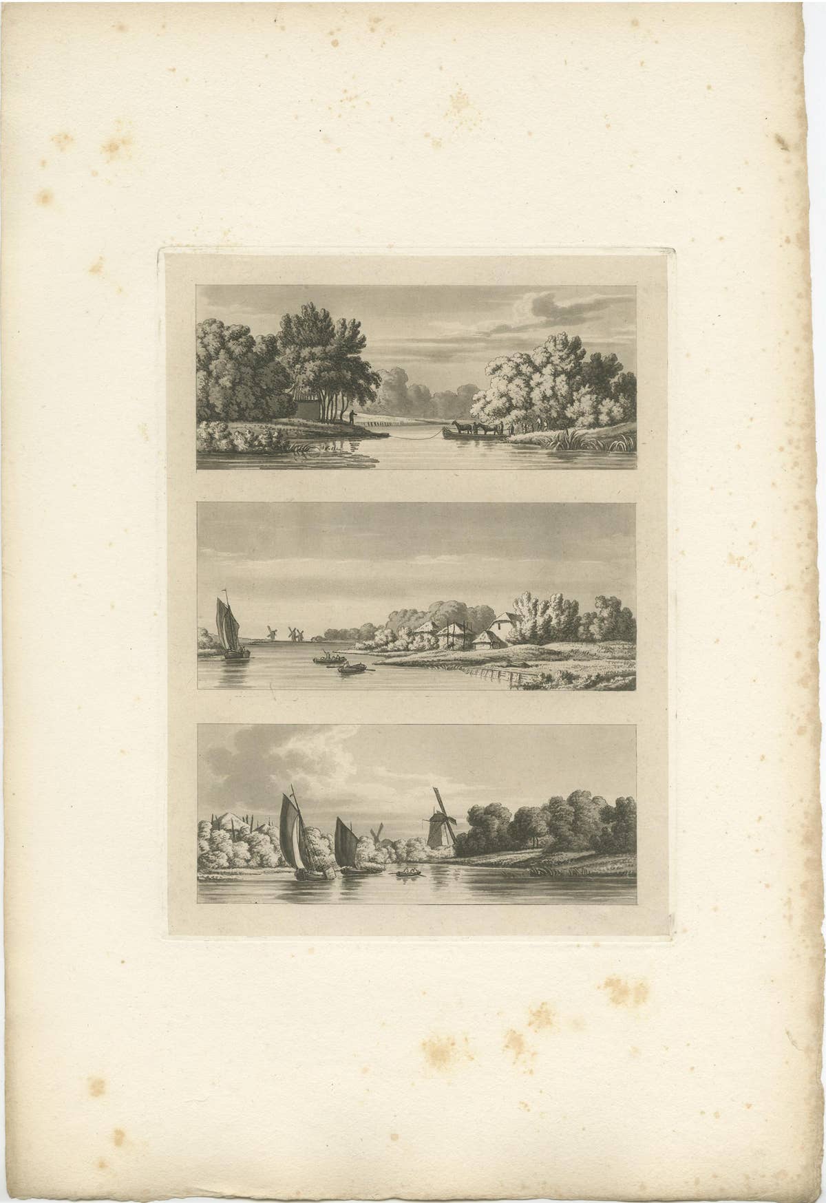 Set of 4 Antique Prints of Flanders and Holland, circa 1820