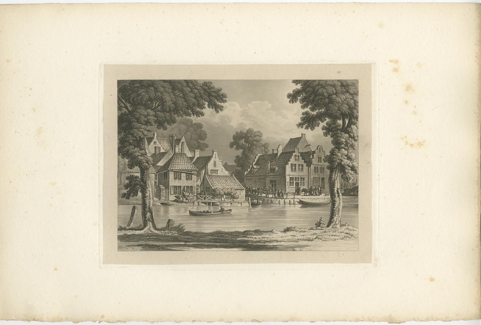 Papier Ensemble de 4 estampes anciennes des Flandres et de la Hollande (vers 1820) en vente