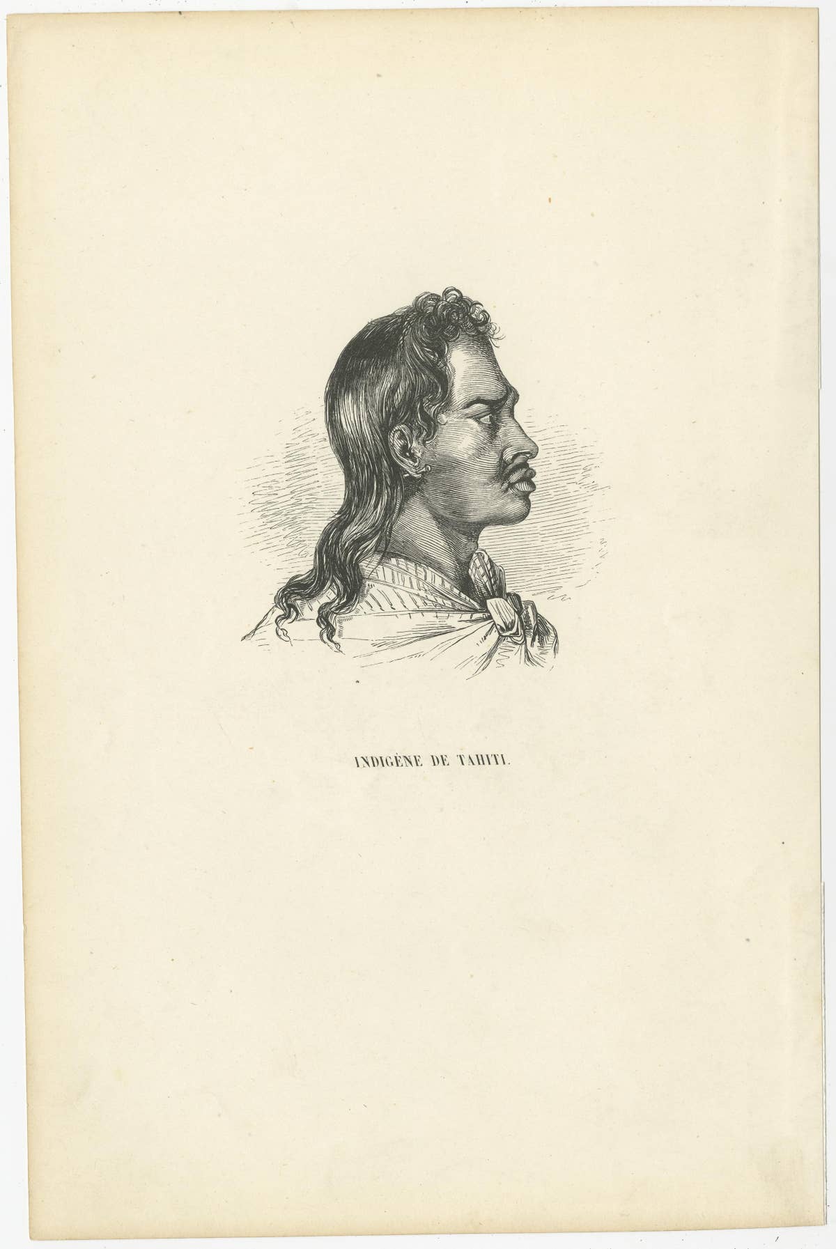 Set of 4 Antique Prints of Natives of Timor, Tahiti, Tasmania & New Zealand 1845