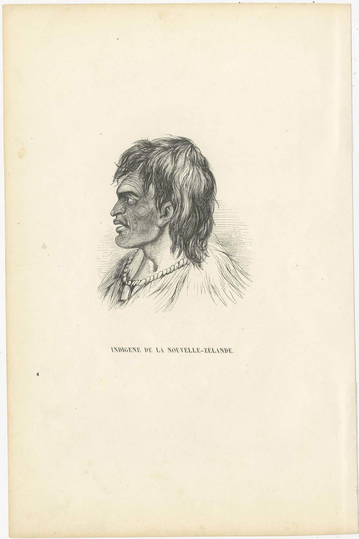 Set of 4 Antique Prints of Natives of Timor, Tahiti, Tasmania & New Zealand 1845