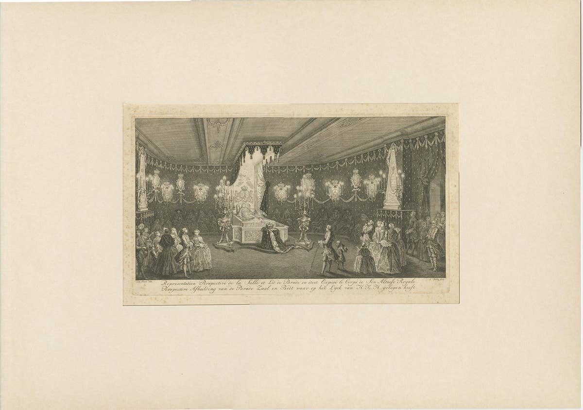 Set of 4 Antique Prints of Princess Anna van Hannover by Fokke, 1759