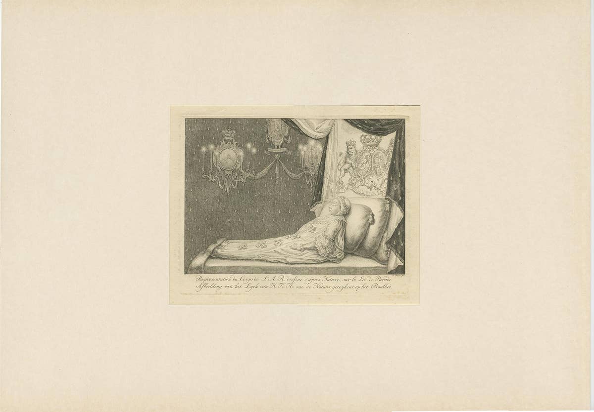 Set of 4 Antique Prints of Princess Anna van Hannover by Fokke, 1759