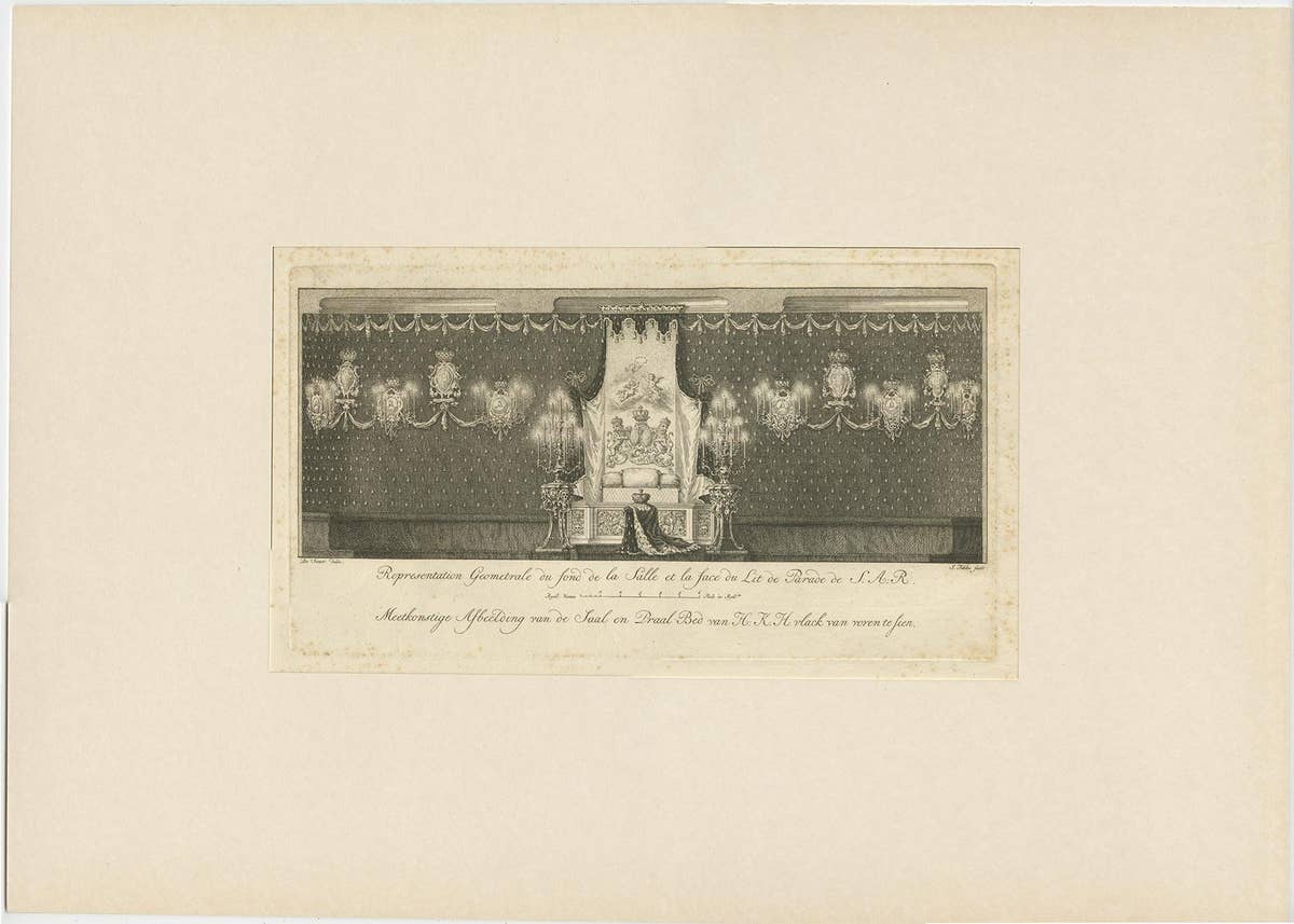 Set of 4 Antique Prints of Princess Anna van Hannover by Fokke, 1759