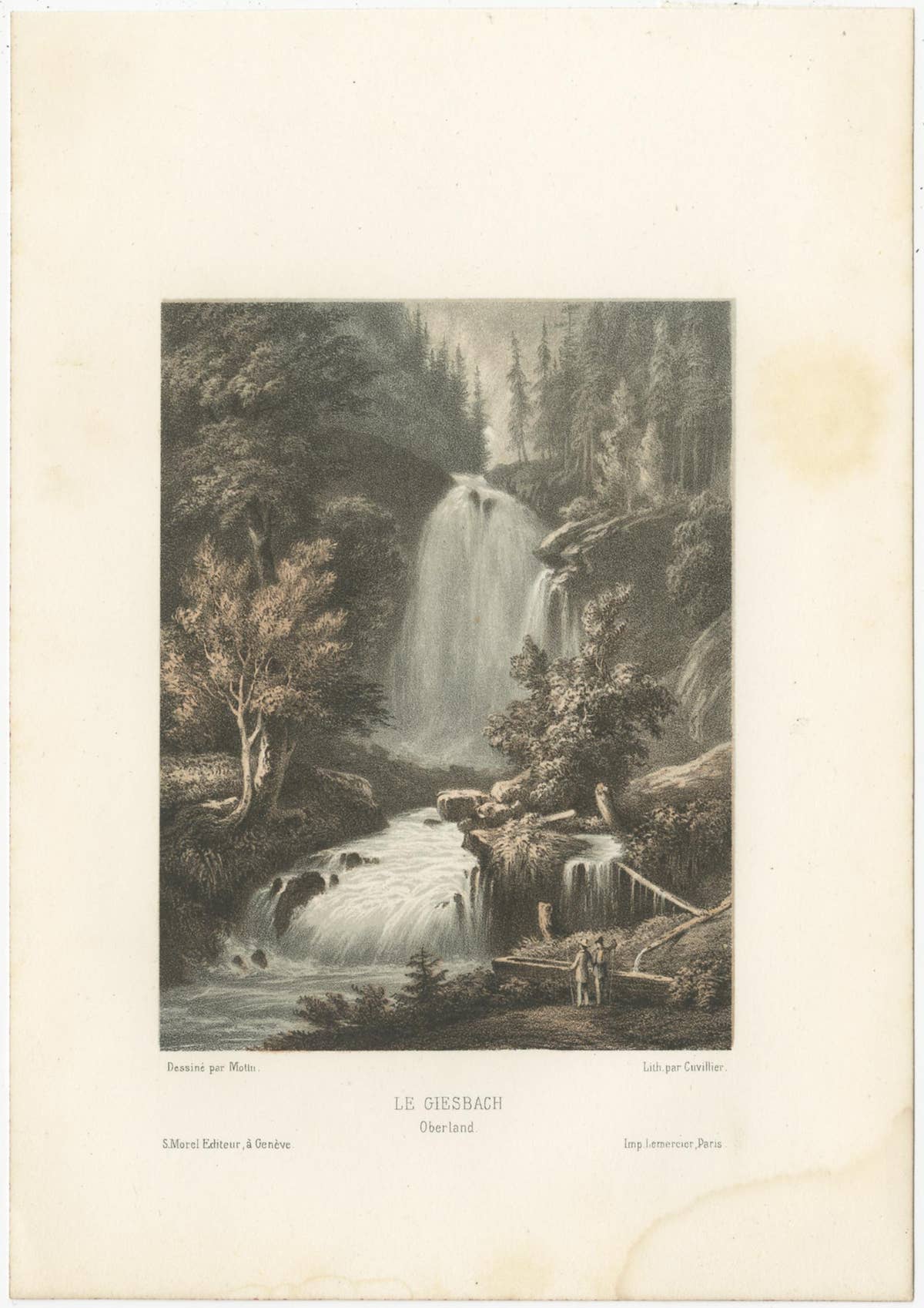 Set of 4 Antique Prints of Switzerland by Morel, circa 1850