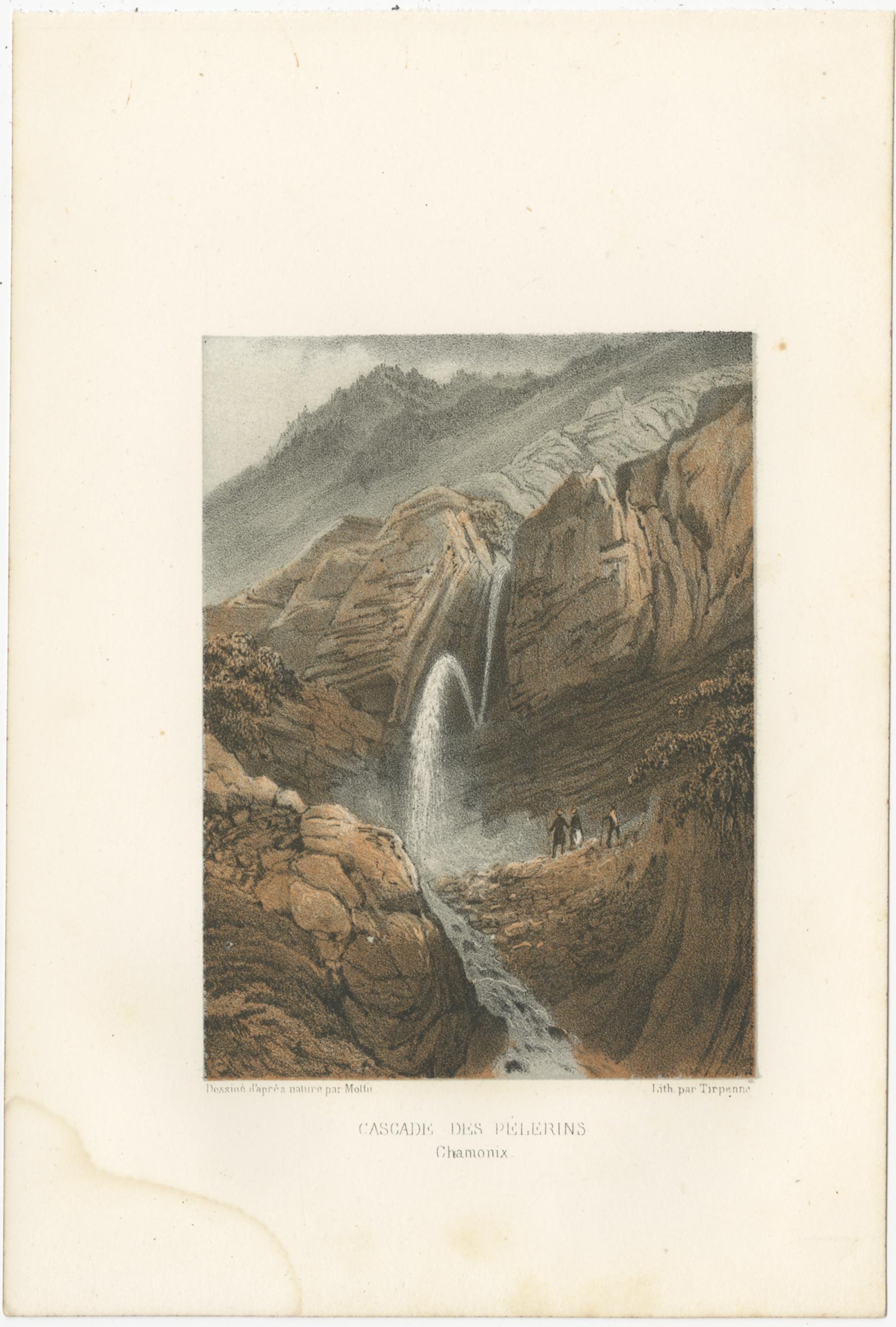 19th Century Set of 4 Antique Prints of Switzerland by Morel, circa 1850 For Sale
