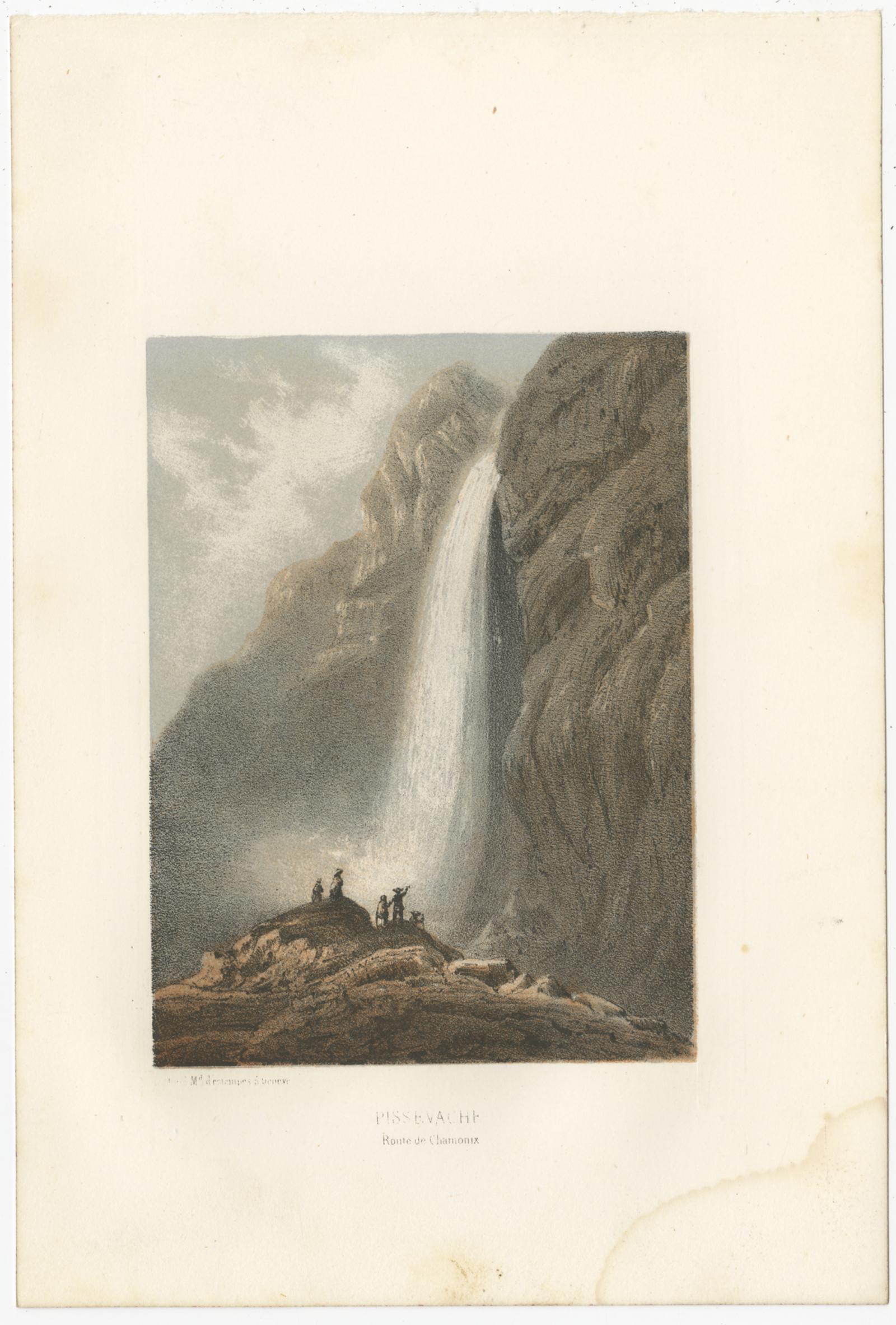 Paper Set of 4 Antique Prints of Switzerland by Morel, circa 1850 For Sale