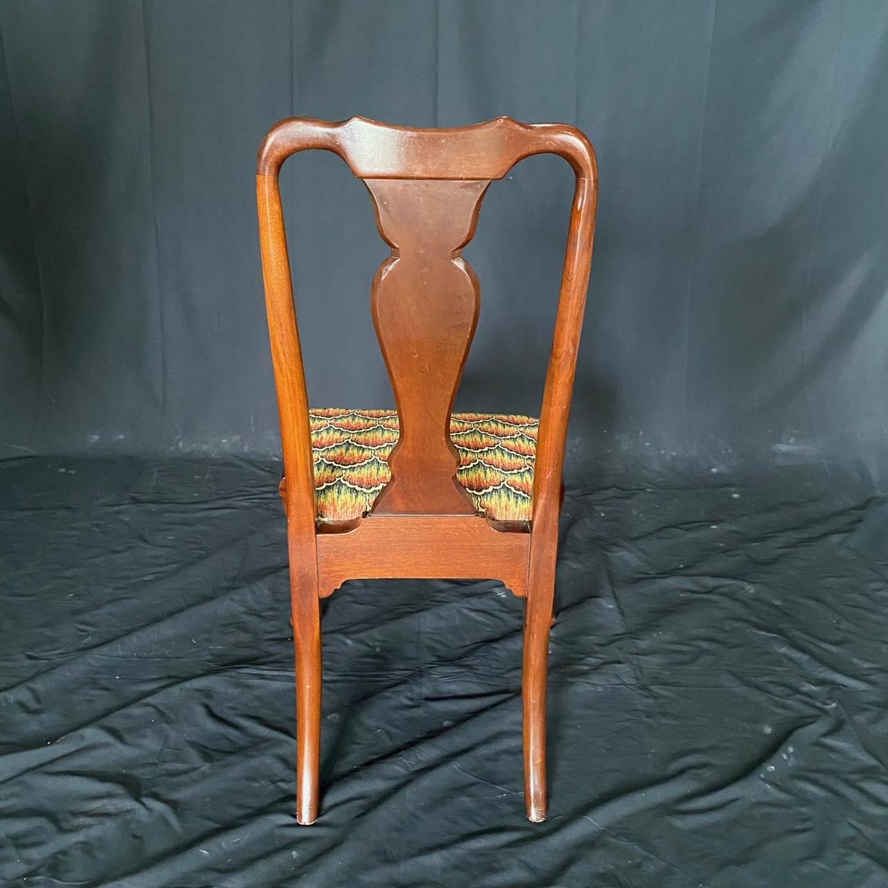 Set of 4 Antique Queen Anne Mahogany Dining or Side Chairs In Good Condition In Hopewell, NJ