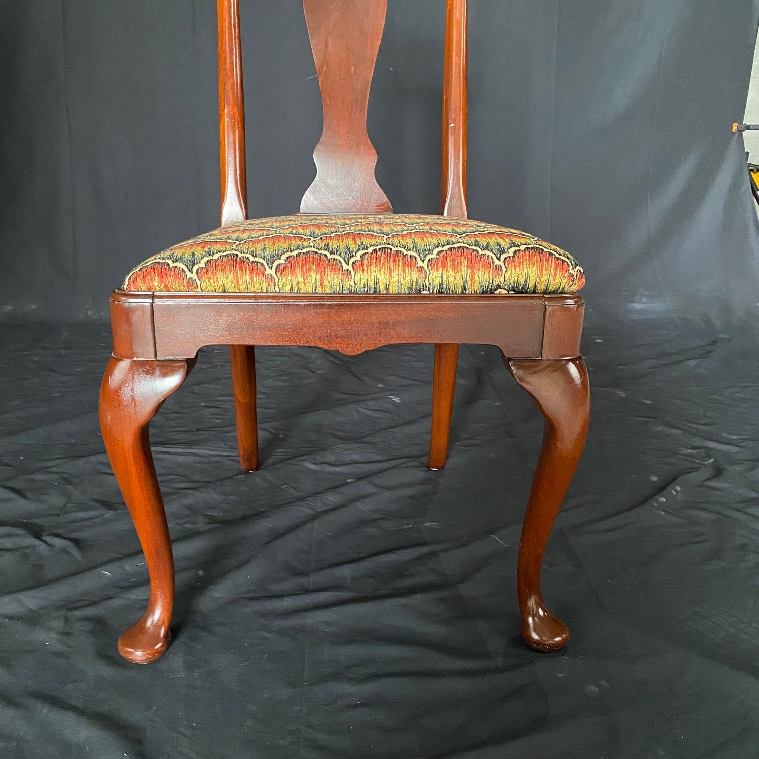 Set of 4 Antique Queen Anne Mahogany Dining or Side Chairs 2