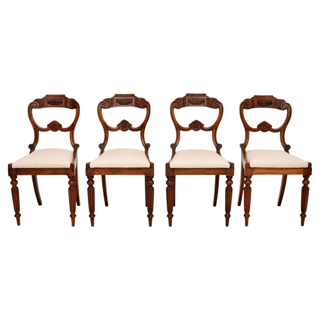 Set of 4 Antique Regency Dining Chairs