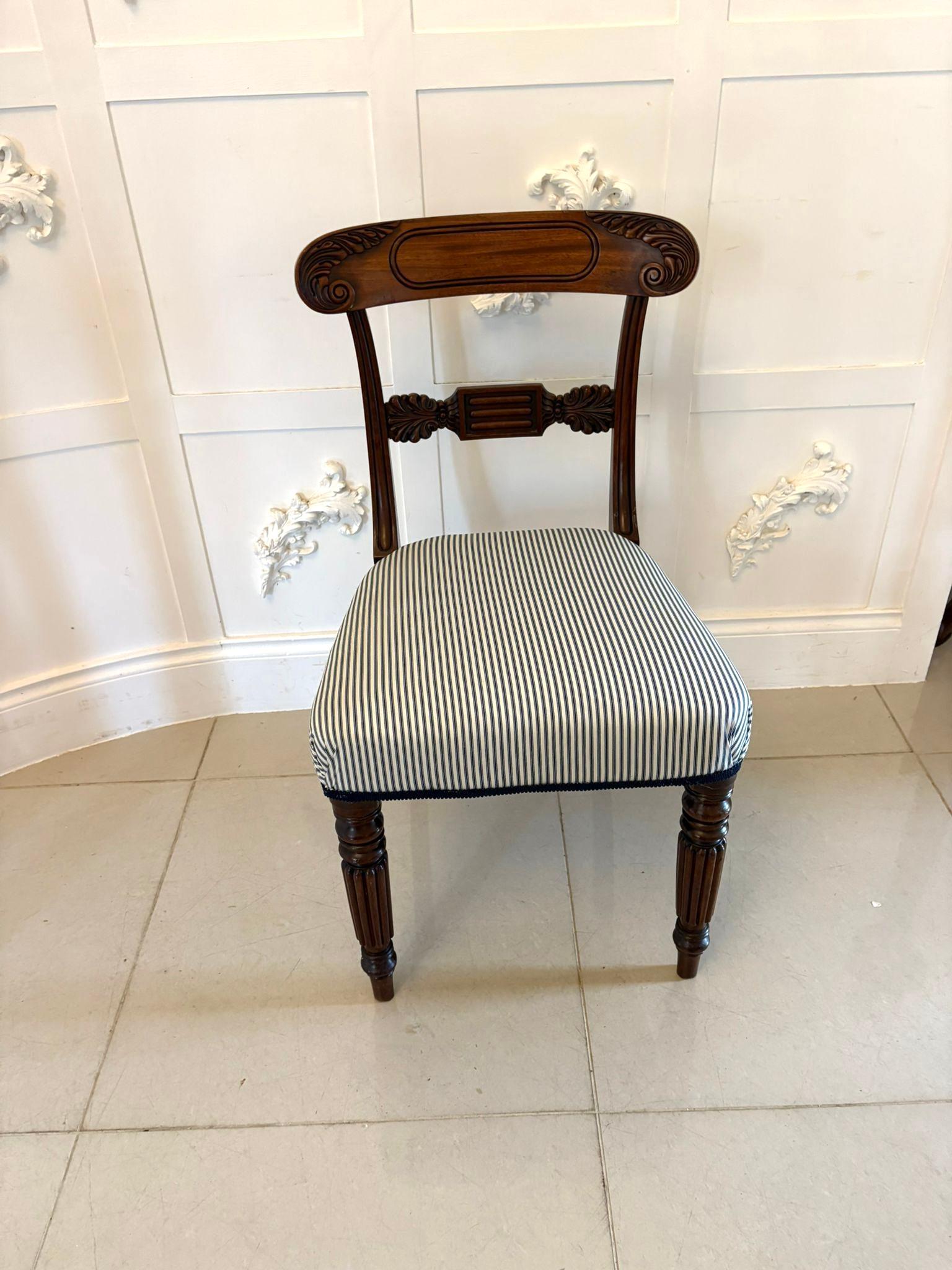 Other Set of 4 Antique Regency Quality Carved Mahogany Dining Chairs For Sale
